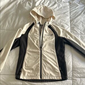 Cream and Black Hooded Jacket